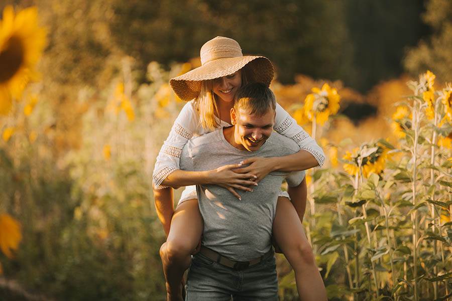 Couple having fun